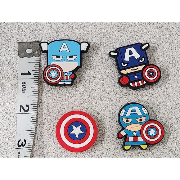 Unbranded Accessories - Shoe Charms for Crocs 4 Pc Marvel Disney Captain America NWOTS